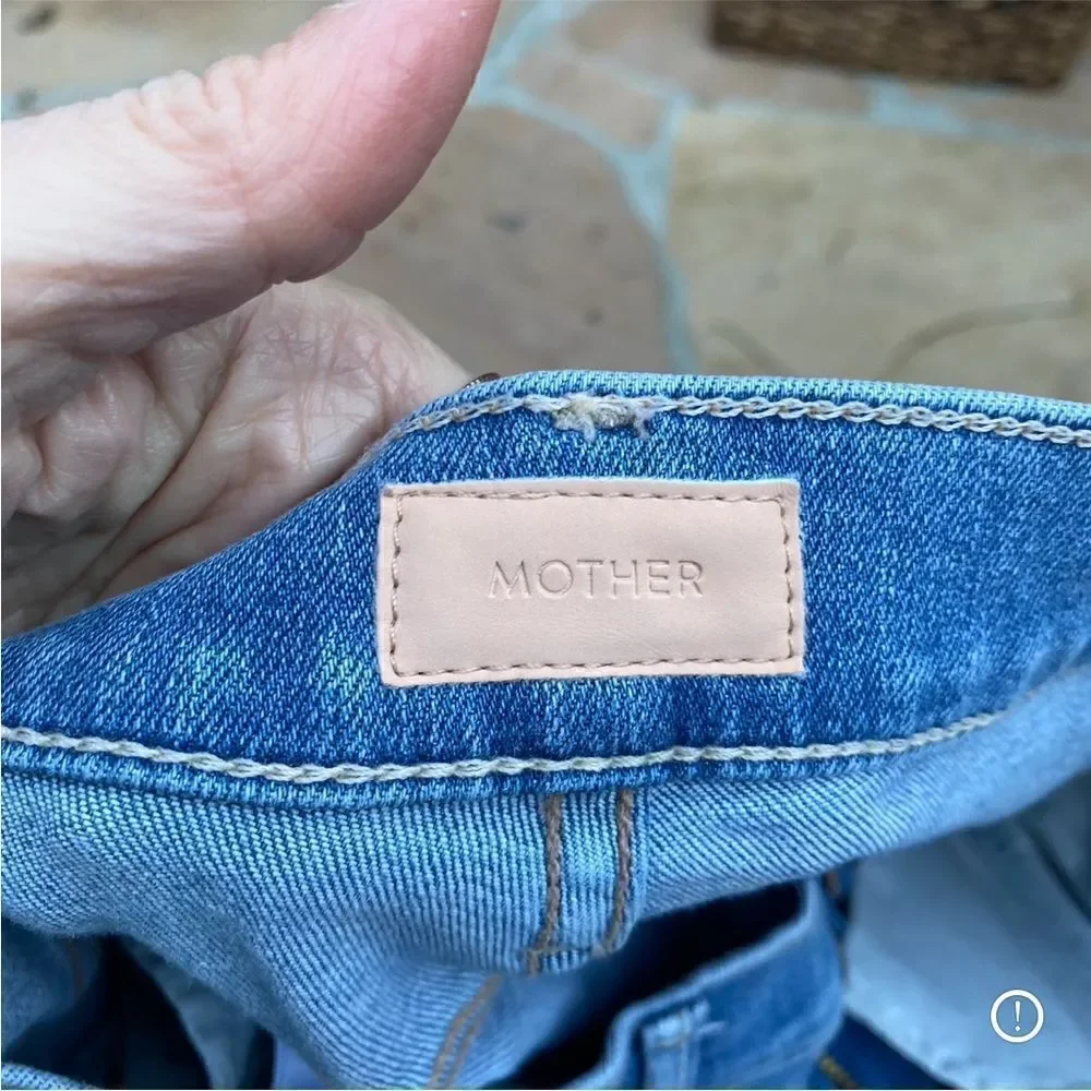 Mother stunner zip ankle step fray skinny jeans size 24